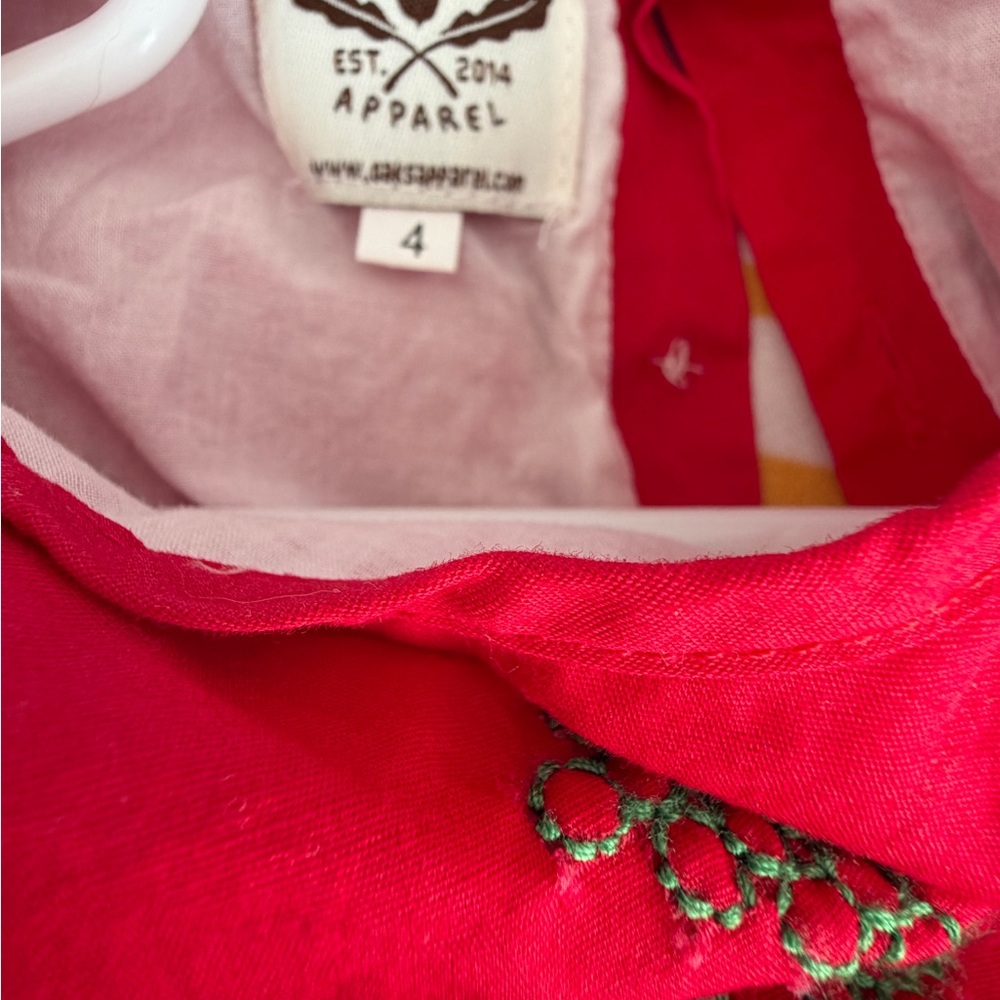 The Oaks Apparel Girls Red Dress Size 4